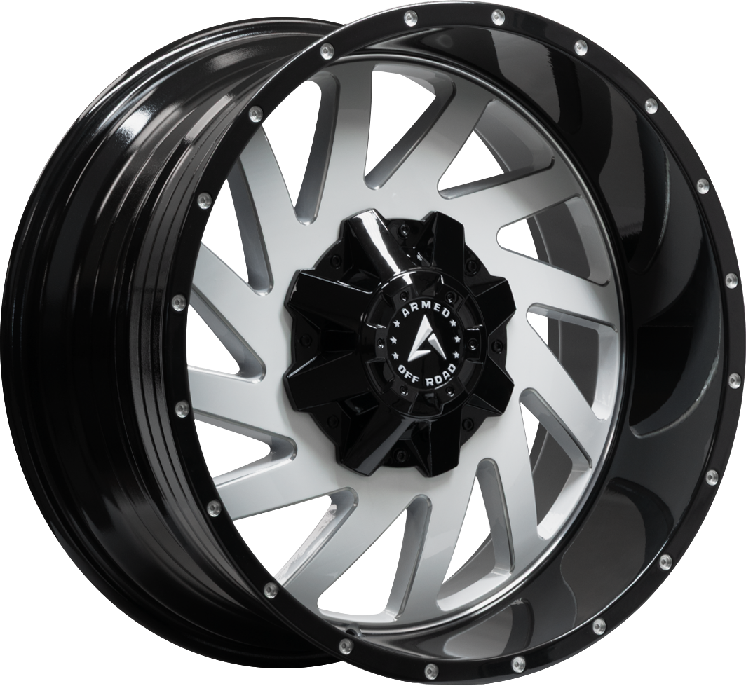 ARMED OFF-ROAD AGGRESSOR 108.1 20x10 6x135|6x139.7 -24 GLOSS WHITE MILLED BLACK LIP