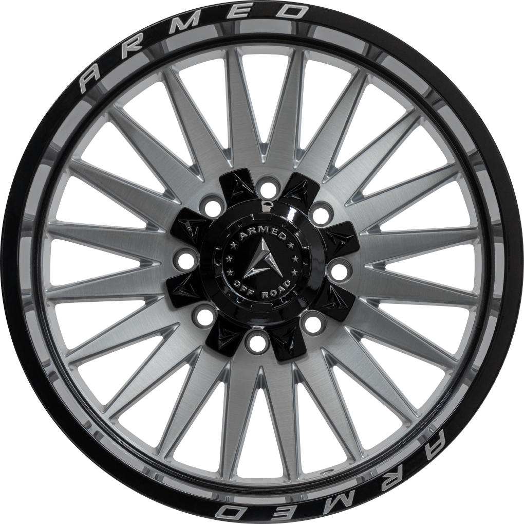 ARMED OFF-ROAD HOSTILE 110.1 18x9 5x139.7|5x150 12 GLOSS SILVER BRUSHED FACE/BLACK LIP + ARMED - Image 2