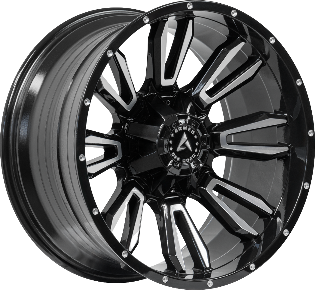 ARMED OFF-ROAD DAGGER 125.1 22x10 8x165.1|Blank -18 GLOSS BLACK MACHINED FACE