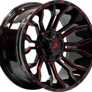 ARMED OFF-ROAD HAVOC 108.1 22x12 6x135|6x139.7 -44 GLOSS BLACK MILLED + RED