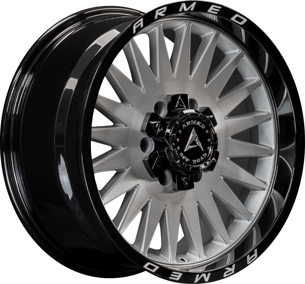 ARMED OFF-ROAD HOSTILE 110.1 18x9 5x139.7|5x150 12 GLOSS SILVER BRUSHED FACE/BLACK LIP + ARMED