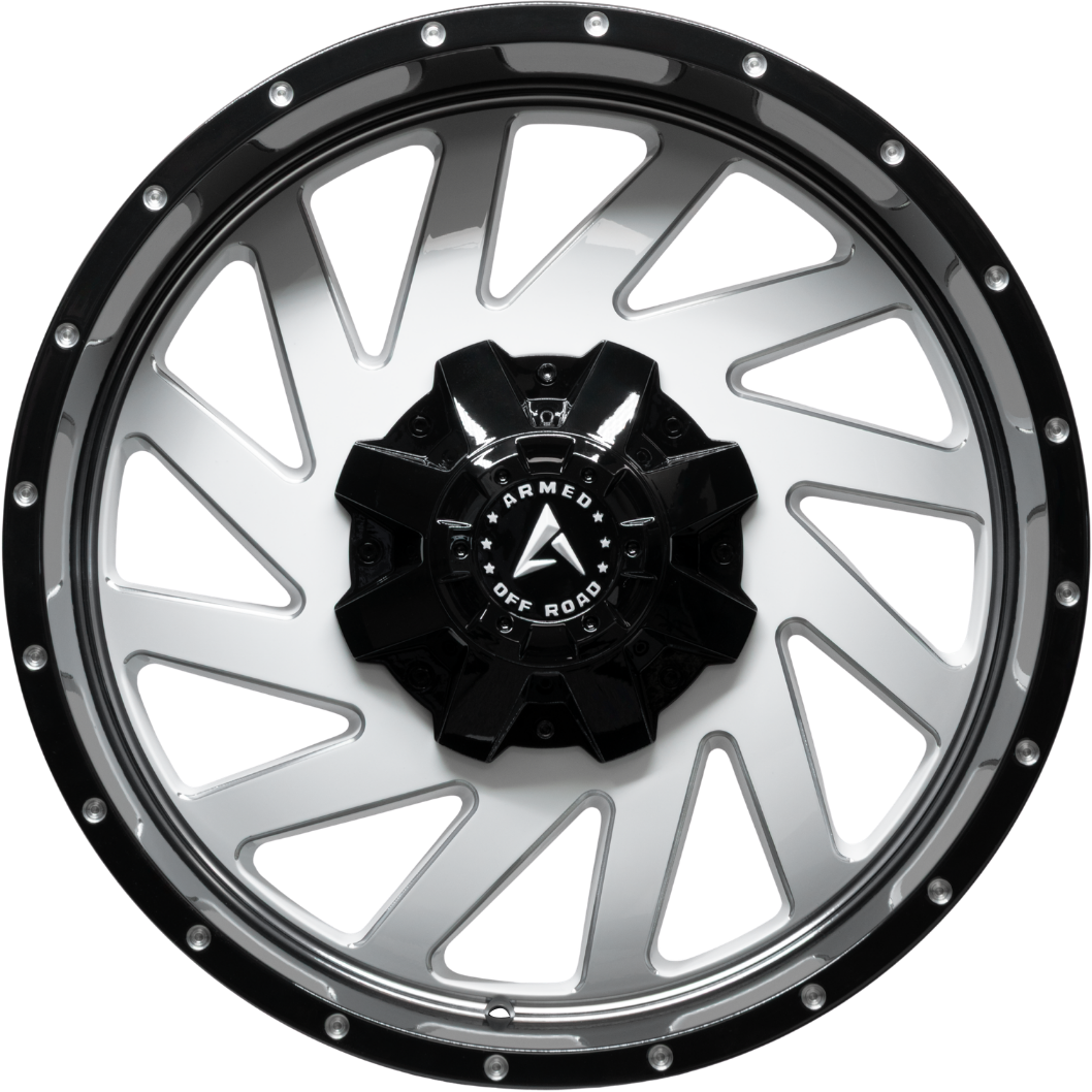ARMED OFF-ROAD AGGRESSOR 108.1 20x10 6x135|6x139.7 -24 GLOSS WHITE MILLED BLACK LIP - Image 2