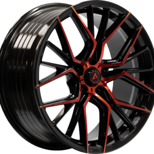 ARMED STREET TACTICAL 74.1 17x7.5 5x108 30 GLOSS BLACK MACHINE FACE + RED CLEAR COAT